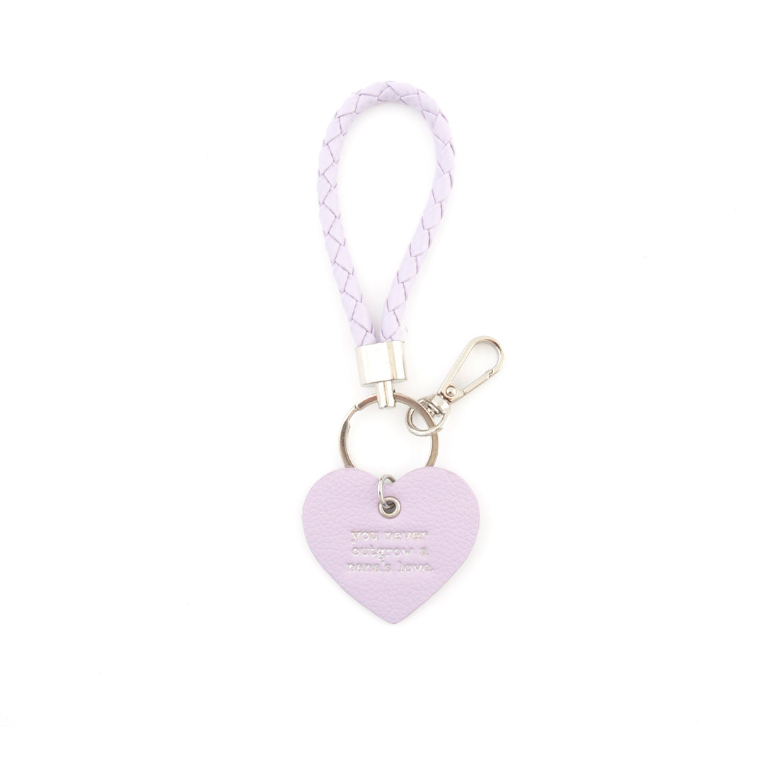 Faux Leather Woven Key Ring - Lilac